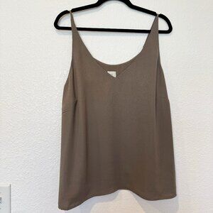 A New Day Grey Brown Satin Camisole Tank Top Size XXL